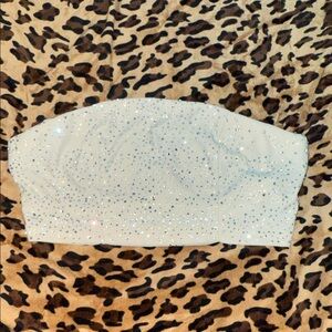 Forever 21 Cream Rhinestone Bandeau